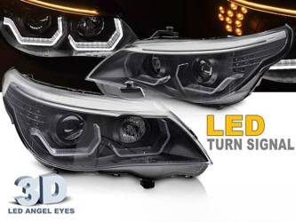 ANGEL EYES LED 3D BLACK světlomety pro BMW E60 E61 03-07