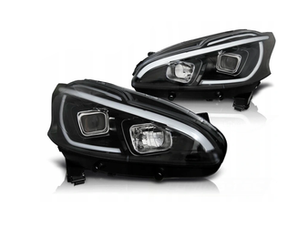 Peugeot 208 12-15 Black Led Drl světlomety