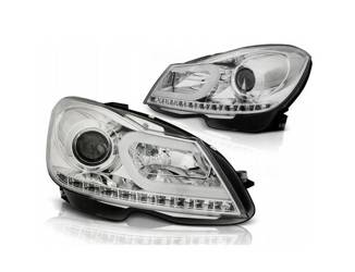 Světlomety Mercedes W204 11-14 CHROME LED