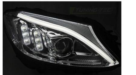 Chromové LED světlomety pro Mercedes w205 14-18