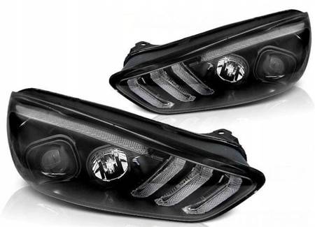 Ford Focus III mk3 15-18 černé drl led dts lampy