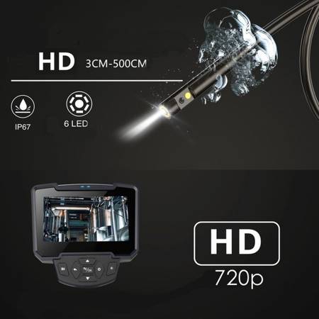 Inspekční kamera Duo Endoskop 5m 6led 2x 720p HD