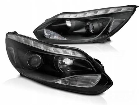 LED SVĚTLOMETY ČERNÉ FORD FOCUS 3 MK3 11-14