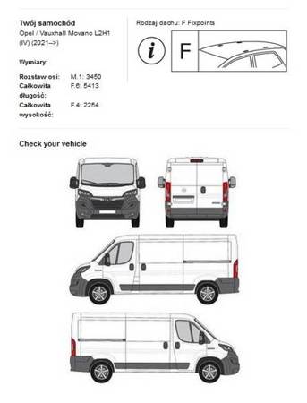 Nosič střešní plošiny Opel Movano L2H1 2021-&gt