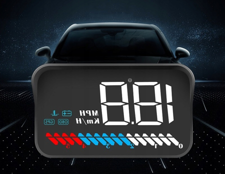 Okenní projektor LCD HUD OBD2 GPS USB M7