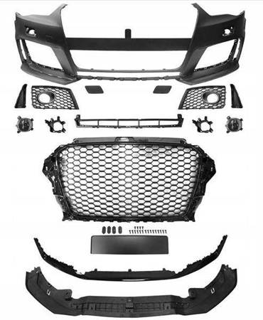 Přední nárazník sportovní černý pro Audi A3 8v 12-16