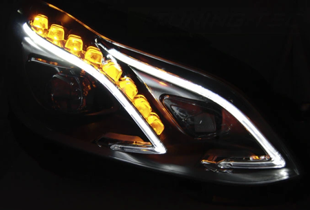 SVÍTILNY MERCEDES W212 13-16 ČERNÁ DRL FULL LED LIFT