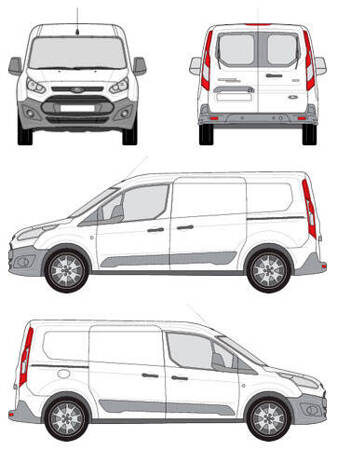 Střešní nosič Ford Connect II Tourneo L2/ Transit L2/ Combi 2013->