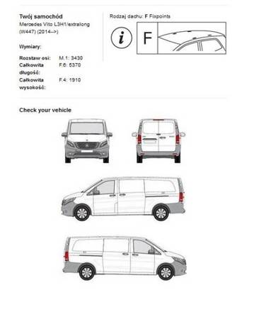 Střešní nosič Mercedes Vito extralong 2014-&gt