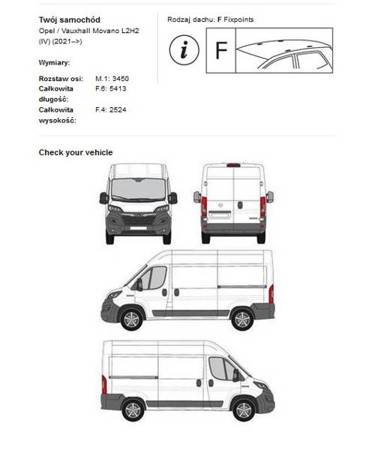 Střešní nosič Opel Movano L2H2 2021-&gt