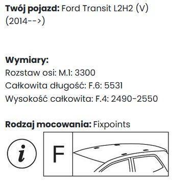 Střešní nosič zavazadel Ford Transit L2H2