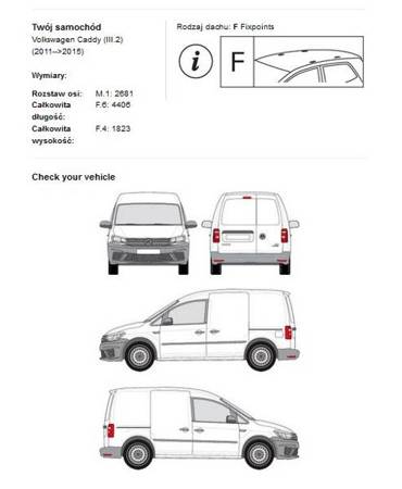 Střešní nosič zavazadlové plošiny VW Caddy IV V