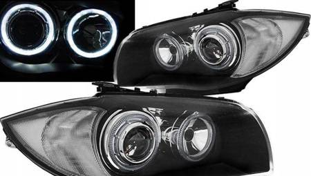 Světlomety BMW E87 E81 04-11 Led Ringlights Black