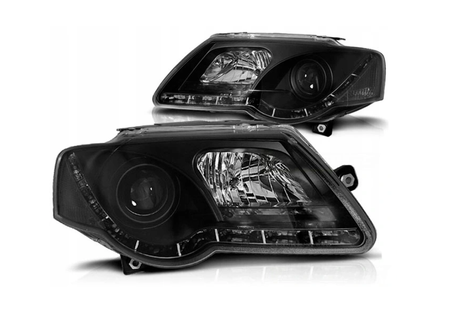 Světlomety Vw Passat B6 05-10 Black Led Drl