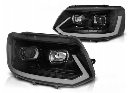 Světlomety nové VW T5 10-15 LED TUBE BLACK T6 LOOK DRL LIFT