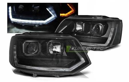 Vw T5 lampy 10-15 vedl trubice černá t6 vzhled drl výtah