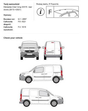 Zavazadlová střešní plošina Mercedes Citan L1 2013-