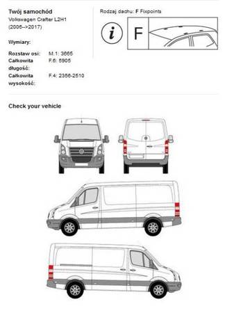 Zavazadlová střešní plošina Volkswagen Crafter L2H1