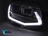 LED TUBE LIGHT BLACK DRL SEQ světlomety pro VW T6 2015-2019