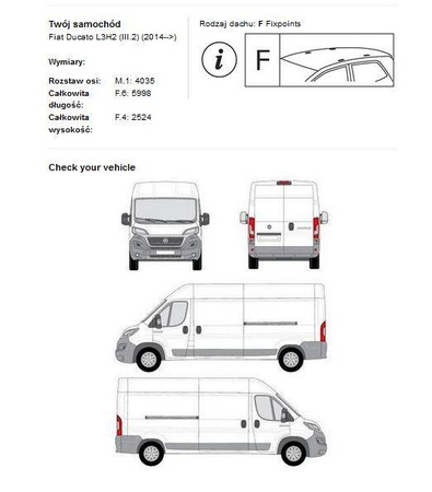 Střešní nosič Fiat Ducato L3H2