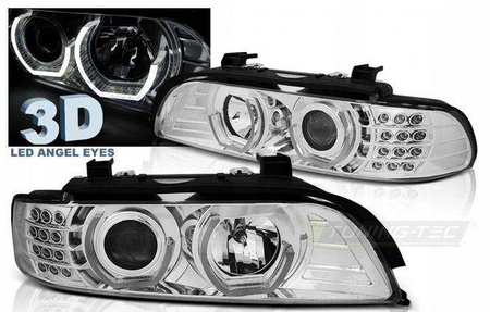 BMW E39 CHROM LED světlomety + kroužky
