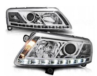 Světlomety Audi A6 C6 CHROM světlomety