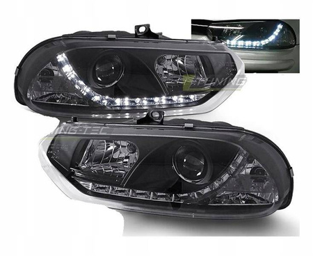 Světlomety Alfa Romeo 156 97-03 černé denní světlo !