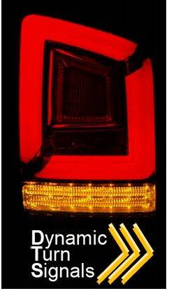 LED světla vw t5 03-09 červený kouř plný led dts