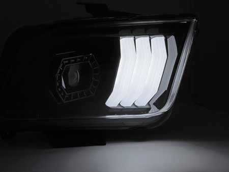 FORD MUSTANG 04-09 Tube Light Černé světlomety