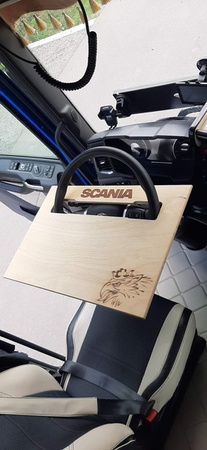 Volantový stolek Scania Renault T Magnum Premium MAN Ford F-max dřevěný.