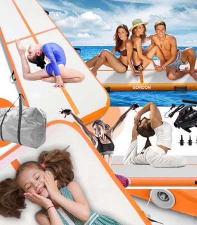 AIRTRACK 5 M ORANŽOVÁ AKROBATICKÁ DRÁHA GYMNASTICKÁ PODLOŽKA NAFUKOVACÍ MATRACE SILNÁ PUMP TAŠKA NA Cvičení ZÁBAVA PRO DĚTI DOSPĚLÉ