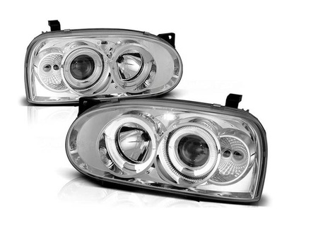 Světlomety Vw Golf 3 III 91-97 Ringi Chrome