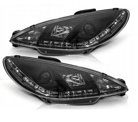 Světlomety Peugeot 206 98-02 Denní světlo černé