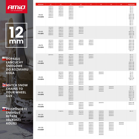 Sněhové řetězy 12 mm KN-50