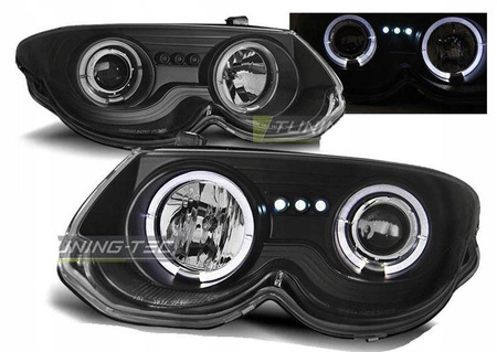 Světlomety Chrysler 300 M 99-04 angel eyes černé