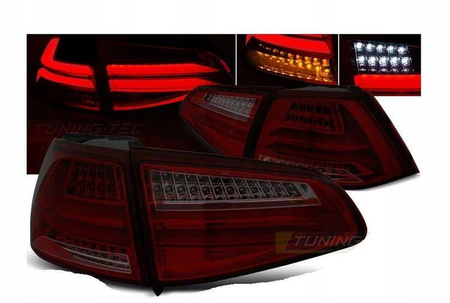 LED světla Vw Golf VII 7 13- červený kouř vedl bar