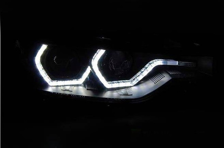 BMW F30 F31 11-15 LED ČERNÉ DRL světlomety