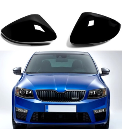 Kryty bočních zrcátek pro Škoda Octavia Mk3 VW T-ROC lesklá černá