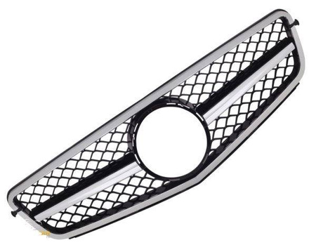 MŘÍŽKA MERCEDES W204 C204 07- 14 ČERNÁ CHROMOVÁ
