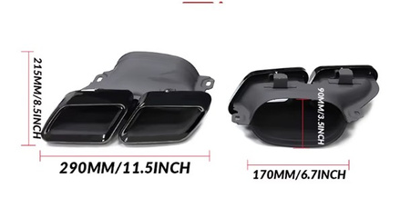 Koncovky výfuku Mercedes W213, GLC X253 černé