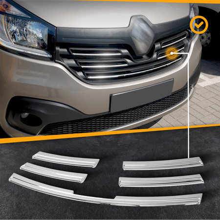 Lišty přední masky Grill Renault Trafic 2014+
