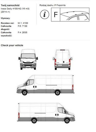 Platforma střešního nosiče Iveco Daily 4100 H2 16M