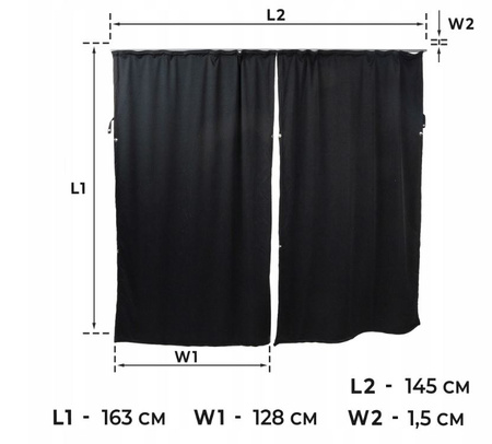 Přední zatemňovací závěsy kabiny pro VW TRANSPORTER VI T6.1 2019-2023