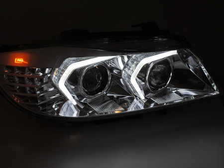 Světlomety BMW E90/E91 LCI 09-11 chromované