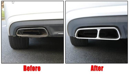 Kryty koncovek výfuku Audi A6 C7 2012-2018 chrom