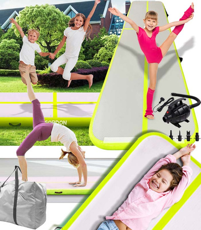 AIRTRACK 5 M ZELENÁ AKROBATICKÁ DRÁHA GYMNASTICKÁ PODLOŽKA NAFUKOVACÍ MATRACE SILNÁ PUMP TAŠKA NA Cvičení ZÁBAVA PRO DĚTI DOSPĚLÉ