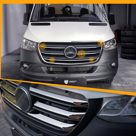 Lišty přední masky VW VOLKSWAGEN CADDY 2010-2015 | OCEL | CHROM