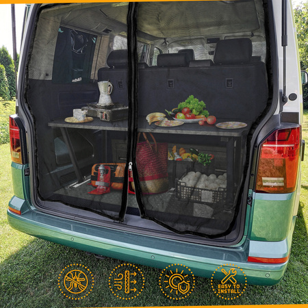 Moskytiéra se zámkem v zadních dveřích pro VW T6 / T6.1 2015-