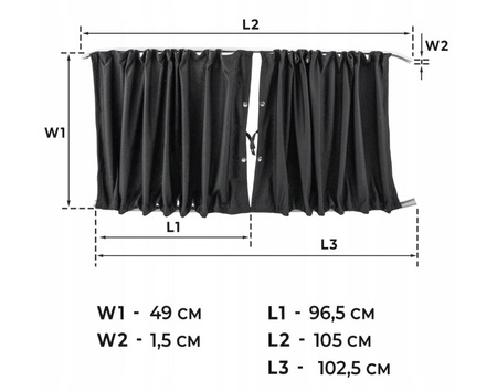 Zatemňovací závěsy levých dveří pro VW TRANSPORTER T5 2003-2015