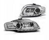 Světlomety Audi A4 B7 04-08 led trubice chrom